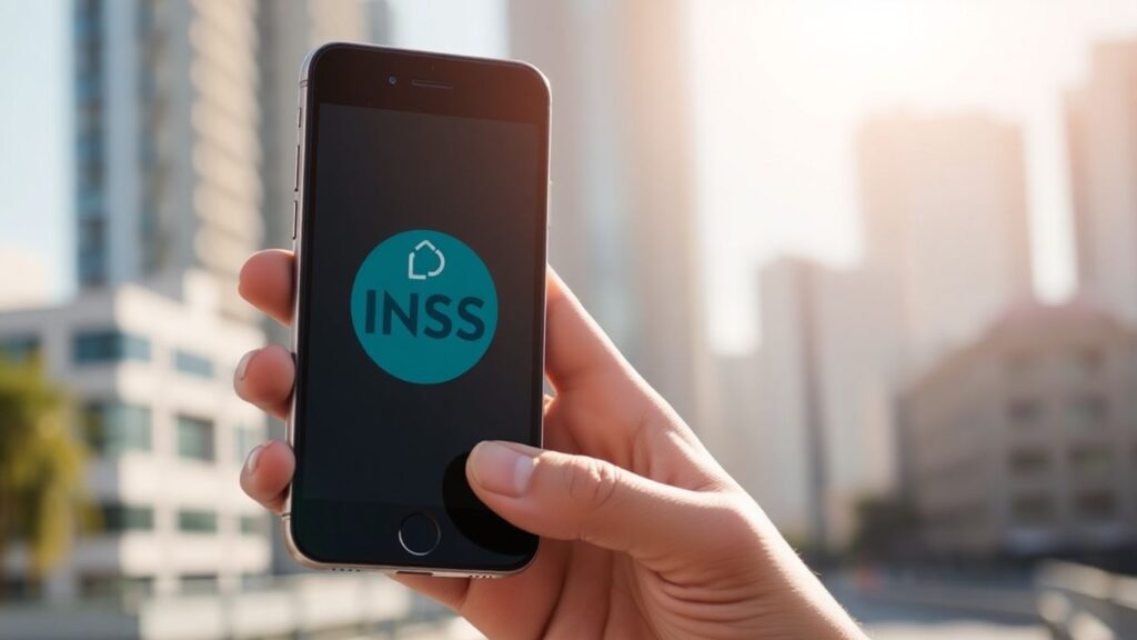 Pessoa com celular INSS Prova de Vida